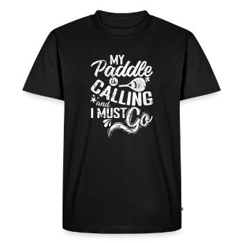Mon Paddle m’appelle et je dois y aller - T-shirt Premium bio Homme - noir - Devant - Nico (187cm)