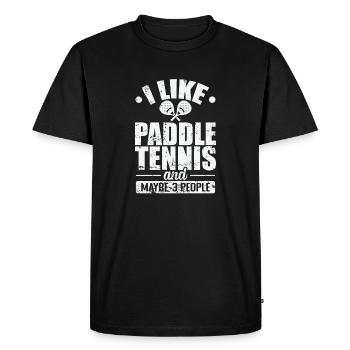 J’aime le padel et peut-être 3 personnes - T-shirt Premium bio Homme - noir - Devant - Nico (187cm)