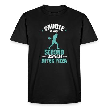 Paddle est mon deuxième mot en P après la pizza - T-shirt Premium bio Homme - noir - Devant - Nico (187cm)