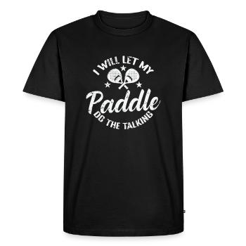 Je vais laisser mon Paddle faire le Talking Tennis - T-shirt Premium bio Homme - noir - Devant - Nico (187cm)