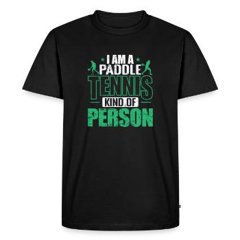 Je suis du genre à jouer au padel - T-shirt Premium bio Homme - noir - Devant - Nico (187cm)