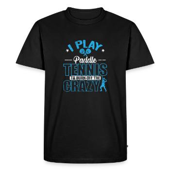 Je joue au padel pour brûler le fou - T-shirt Premium bio Homme - noir - Devant - Nico (187cm)