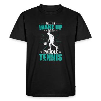 Je ne me réveille que pour le padel - T-shirt Premium bio Homme - noir - Devant - Nico (187cm)