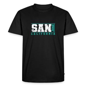 San Jose, ville californienne aux États-Unis - T-shirt Premium bio Homme - noir - Devant - Nico (187cm)