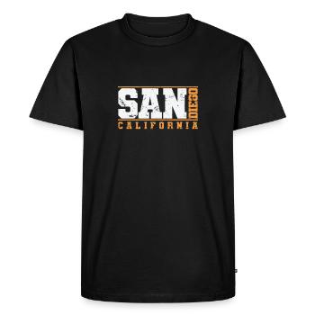 San Diego, ville californienne aux États-Unis - T-shirt Premium bio Homme - noir - Devant - Nico (187cm)