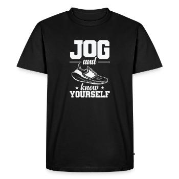 Jogging et jogging pour se connaître soi-même - T-shirt Premium bio Homme - noir - Devant - Nico (187cm)