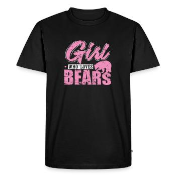Girl who loves Bears Forest Animal - Men's Premium Organic T-Shirt - black - Front - Nico (187cm)