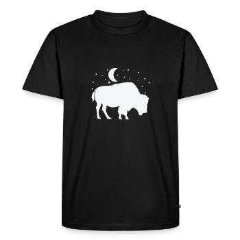 Bison au clair de lune - T-shirt Premium bio Homme - noir - Devant - Nico (187cm)