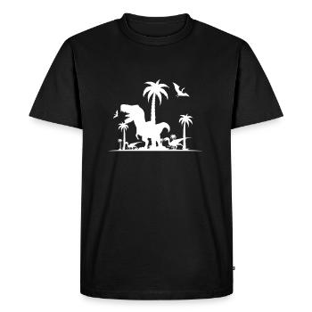 Dinosaure T-Rex dans la jungle - T-shirt Premium bio Homme - noir - Devant - Nico (187cm)