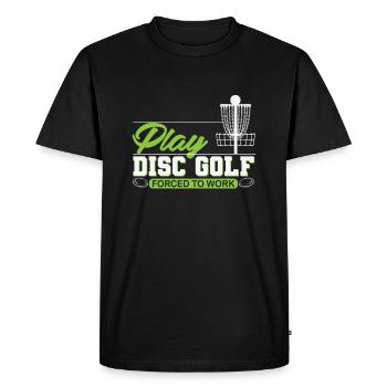 Play Disc Golf - Men's Premium Organic T-Shirt - black - Front - Nico (187cm)