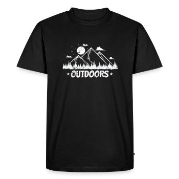 Montagnes avec lune en plein air randonnée passe-temps - T-shirt Premium bio Homme - noir - Devant - Nico (187cm)