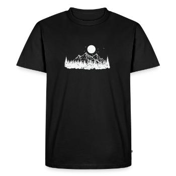 Forest in front of mountains Hiking Nature - Men's Premium Organic T-Shirt - black - Front - Nico (187cm)