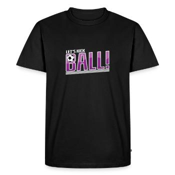 Football « Let’s kick Ball » - T-shirt Premium bio Homme - noir - Devant - Nico (187cm)