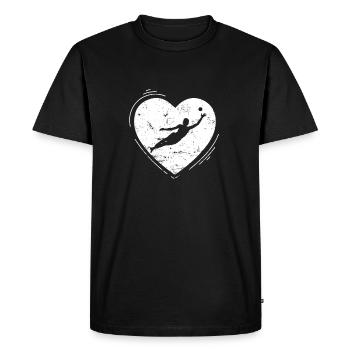 Love is playing roundball - Men's Premium Organic T-Shirt - black - Front - Nico (187cm)