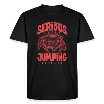 Sérieux au sujet des araignées sauteuses Propriétaire d’une araignée de compagnie - T-shirt Premium bio Homme - noir - Devant - Nico (187cm)