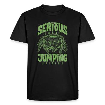 Sérieux au sujet des araignées sauteuses Propriétaire d’une araignée de compagnie - T-shirt Premium bio Homme - noir - Devant - Nico (187cm)