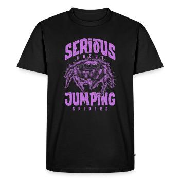 Serious About Jumping Spiders Pet Spider Owner - Men's Premium Organic T-Shirt - black - Front - Nico (187cm)