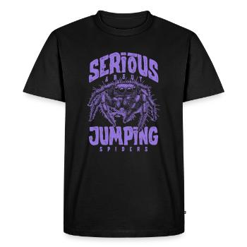 Sérieux au sujet des araignées sauteuses Propriétaire d’une araignée de compagnie - T-shirt Premium bio Homme - noir - Devant - Nico (187cm)