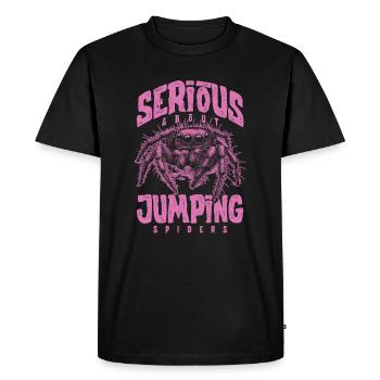 Serious About Jumping Spiders Pet Spider Owner - Men's Premium Organic T-Shirt - black - Front - Nico (187cm)