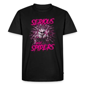Sérieux au sujet des araignées sauteuses Propriétaire d’une araignée de compagnie - T-shirt Premium bio Homme - noir - Devant - Nico (187cm)