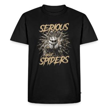 Sérieux au sujet des araignées sauteuses Propriétaire d’une araignée de compagnie - T-shirt Premium bio Homme - noir - Devant - Nico (187cm)
