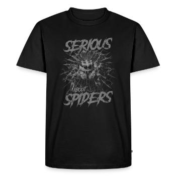 Sérieux au sujet des araignées sauteuses Propriétaire d’une araignée de compagnie - T-shirt Premium bio Homme - noir - Devant - Nico (187cm)