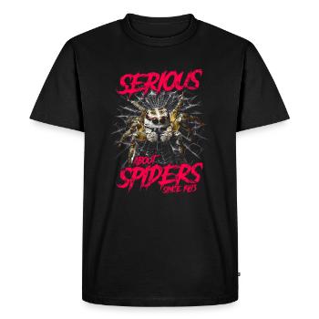 Sérieux au sujet des araignées sauteuses depuis 1983 - T-shirt Premium bio Homme - noir - Devant - Nico (187cm)