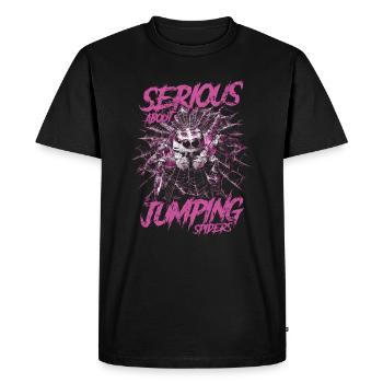 Serious About Jumping Spiders Pet Spider Owner - Men's Premium Organic T-Shirt - black - Front - Nico (187cm)