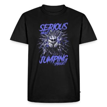 Serious About Jumping Spiders Pet Spider Owner - Men's Premium Organic T-Shirt - black - Front - Nico (187cm)