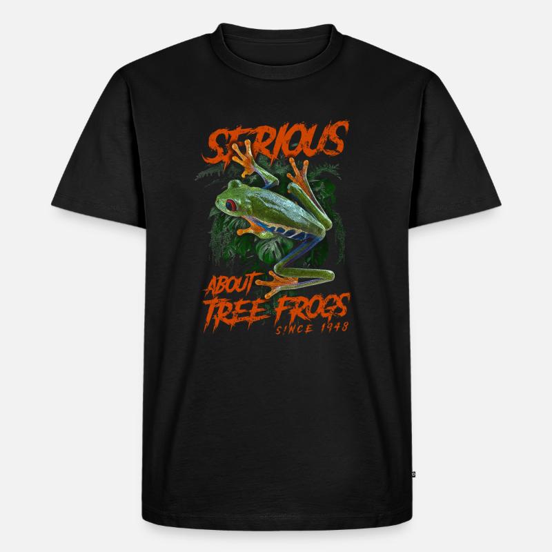 Ernsthaft mit Rotaugenlaubfröschen seit 1948 - Männer Premium Bio T-Shirt - Schwarz