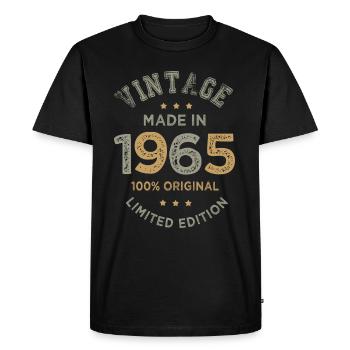 Made in 1965 Vintage 57 Year Anniversary Gift - Men's Premium Organic T-Shirt - black - Front - Nico (187cm)