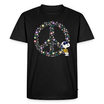 Peanuts Snoopy Peace Zeichen Frieden - Männer Premium Bio T-Shirt - Schwarz - Vorne - Nico (187cm)