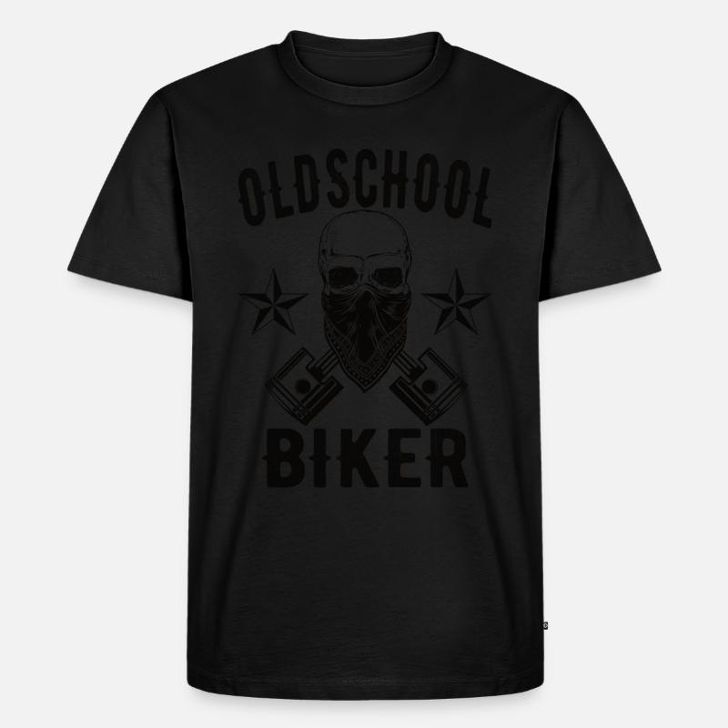 Biker Old School - Männer Premium Bio T-Shirt - Schwarz