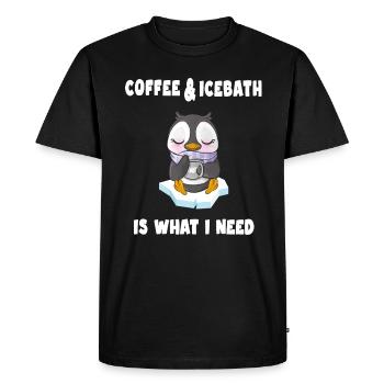 Le préposé au bain de glace a besoin d’un bain de glace et de café - T-shirt Premium bio Homme - noir - Devant - Nico (187cm)