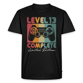 13 Birthday Level 13 Gift 13 years - Men's Premium Organic T-Shirt - black - Front - Nico (187cm)