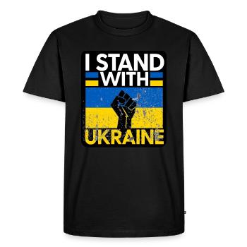 Ukraine - Men's Premium Organic T-Shirt - black - Front - Nico (187cm)
