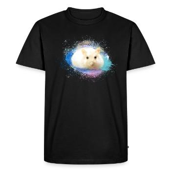 hamster, graffiti, painting, blue, turquoise, dwarf hamster - Men's Premium Organic T-Shirt - black - Front - Nico (187cm)