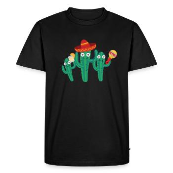 Famille de cactus,Mexique,Mexicain,Tequila - T-shirt Premium bio Homme - noir - Devant - Nico (187cm)