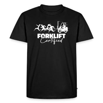 Forklift Certified - Truck Driver - Men's Premium Organic T-Shirt - black - Front - Nico (187cm)
