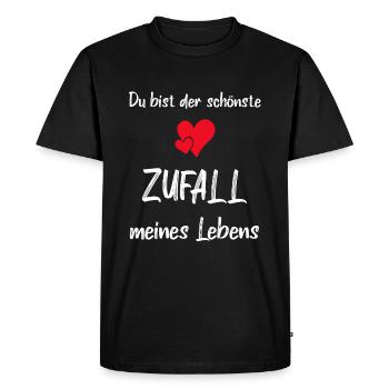 Amour - Tu es la plus belle coïncidence de ma vie - T-shirt Premium bio Homme - noir - Devant - Nico (187cm)