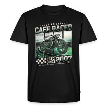 Cafe Racer built in 2007 - Men's Premium Organic T-Shirt - black - Front - Nico (187cm)