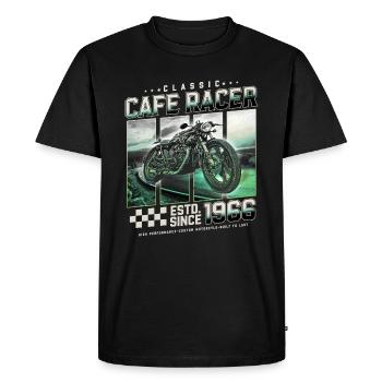 Cafe Racer built in 1966 - Men's Premium Organic T-Shirt - black - Front - Nico (187cm)