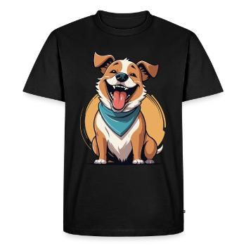 Chien qui rit - T-shirt Premium bio Homme - noir - Devant - Nico (187cm)