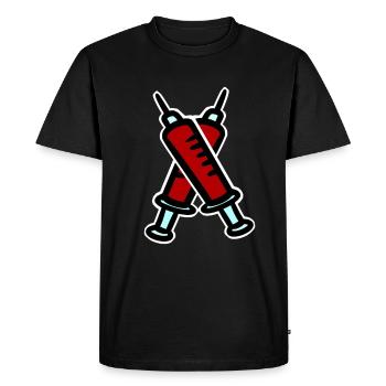 Bloody seringue sang dessiner médecin phobie premiers secours - T-shirt Premium bio Homme - noir - Devant - Nico (187cm)