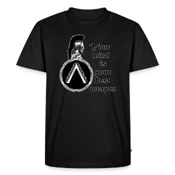 Leonidas Sparta - T-shirt Premium bio Homme - noir - Devant - Nico (187cm)