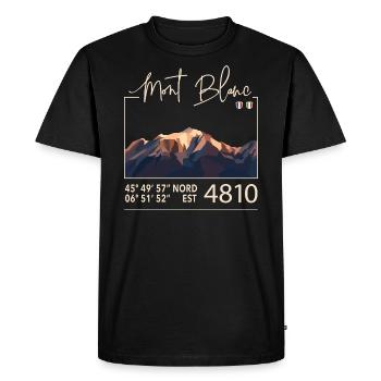 Mont Blanc 4810 TMB Montagne France Italie Europe - T-shirt Premium bio Homme - noir - Devant - Nico (187cm)