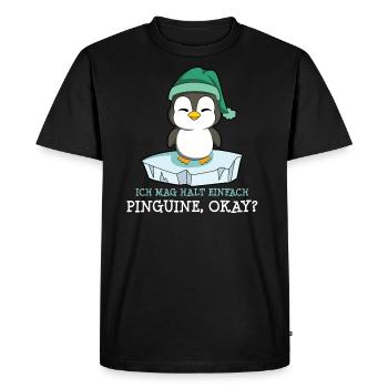J’aime les pingouins, d’accord ? - T-shirt Premium bio Homme - noir - Devant - Nico (187cm)