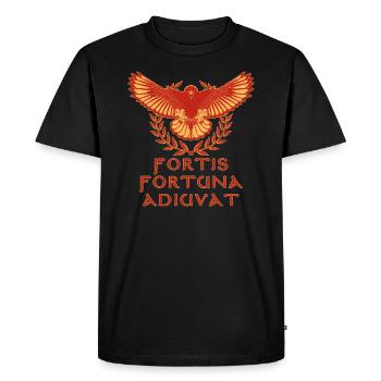 Roman Eagle - Men's Premium Organic T-Shirt - black - Front - Nico (187cm)