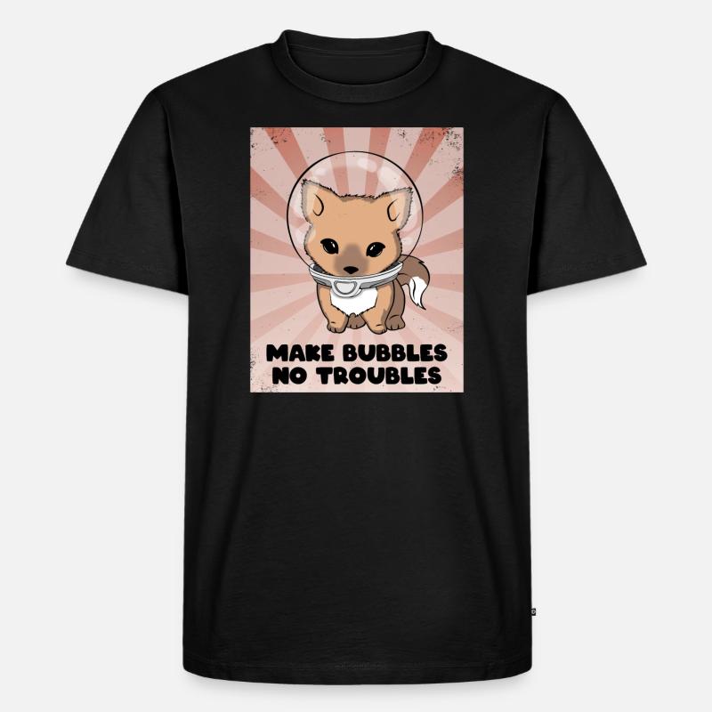 Make Bubbles No Troubles - Männer Premium Bio T-Shirt - Schwarz
