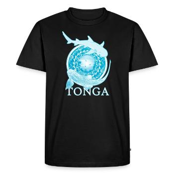 Requin zèbre des Tonga requin de récif à pointe blanche - T-shirt Premium bio Homme - noir - Devant - Nico (187cm)